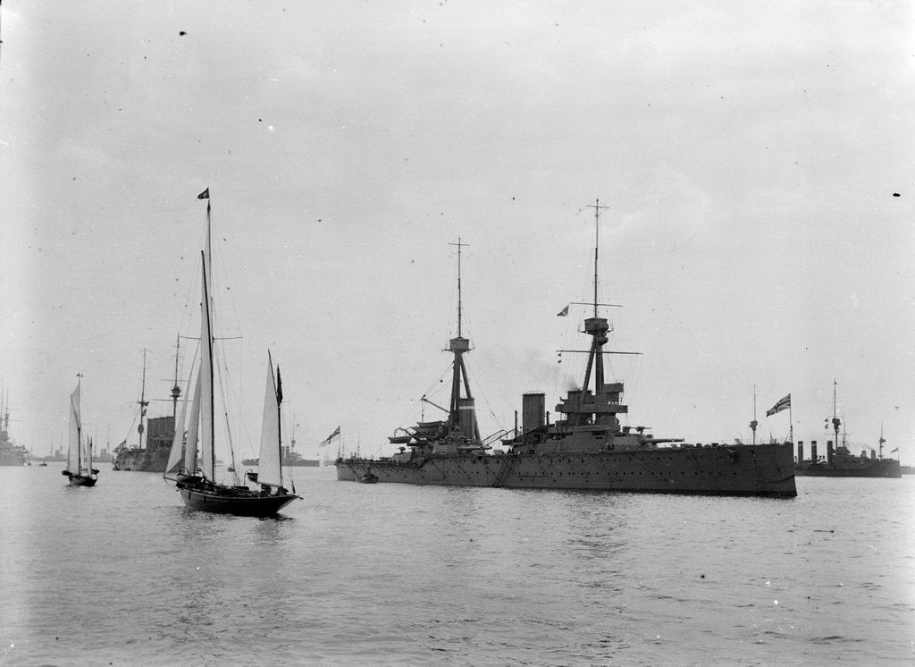 Detail of King's review of the fleet at Spithead, 1909 by unknown