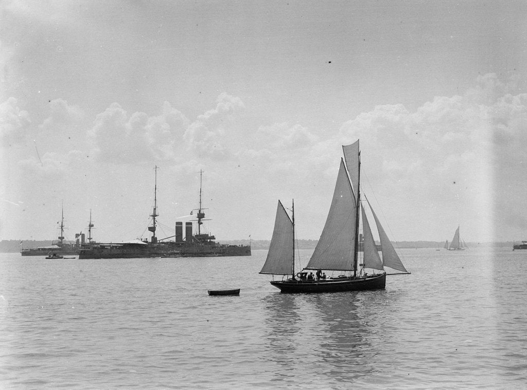 Detail of King's review of the fleet at Spithead, 1909 by unknown