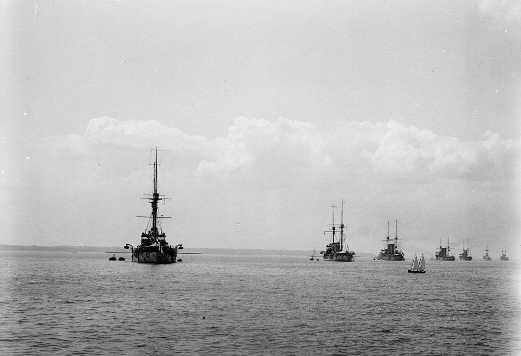 Detail of King's review of the fleet at Spithead, 1909 by unknown
