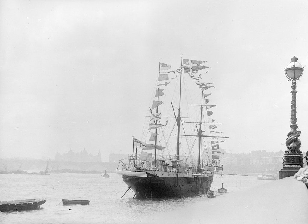 Detail of RNVR Training ship HMS 'Buzzard' (1887) by unknown