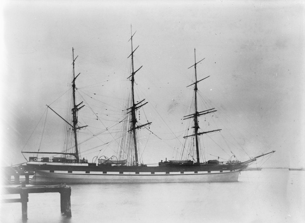 Detail of A three masted ship 'Loch Etive' (Br, 1877) at moorings, Melbourne by unknown