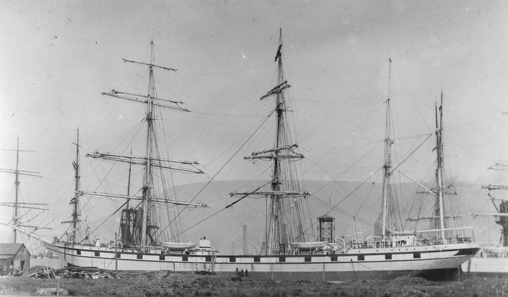 Detail of 'Amiral Troude' (Fr, 1897) at quayside by unknown