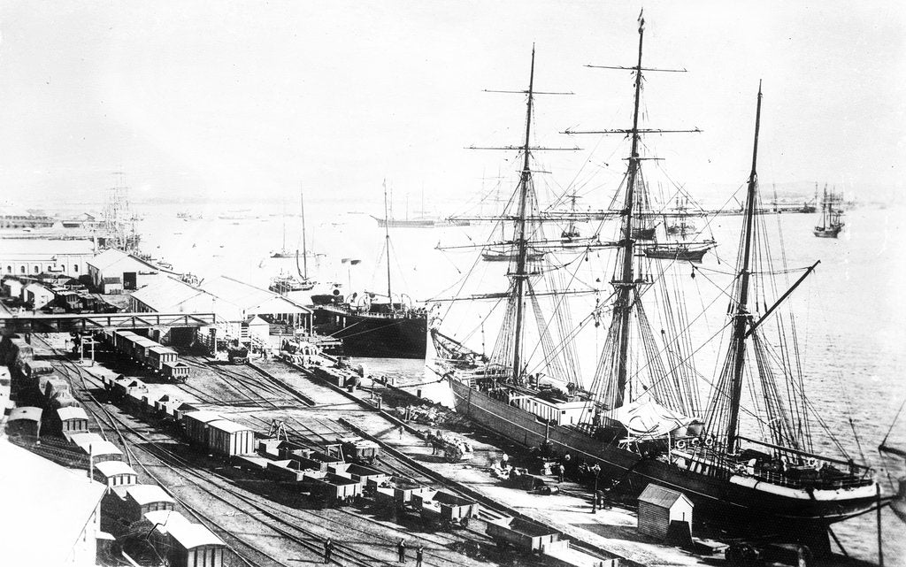 Detail of 'Chittagong' (Br, 1864) 3 masted barque by unknown