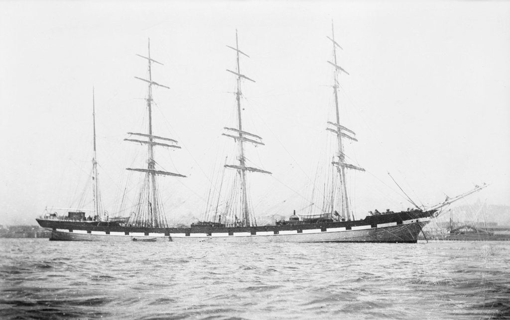 Detail of 4 masted barque 'Conishead' (Br, 1892), Bourke & Huntrods, at anchor by unknown