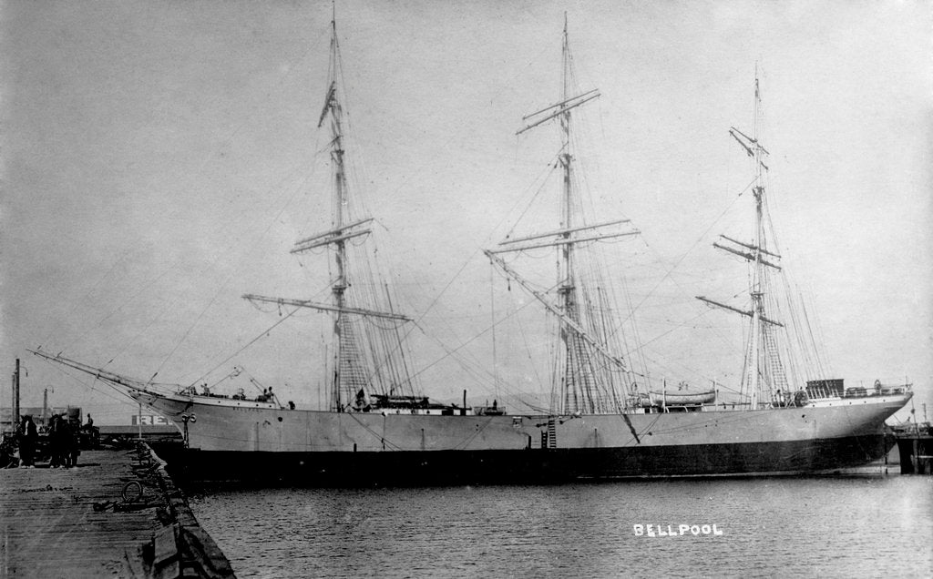 Detail of 'Bellpool' (No, 1904) at quayside by unknown