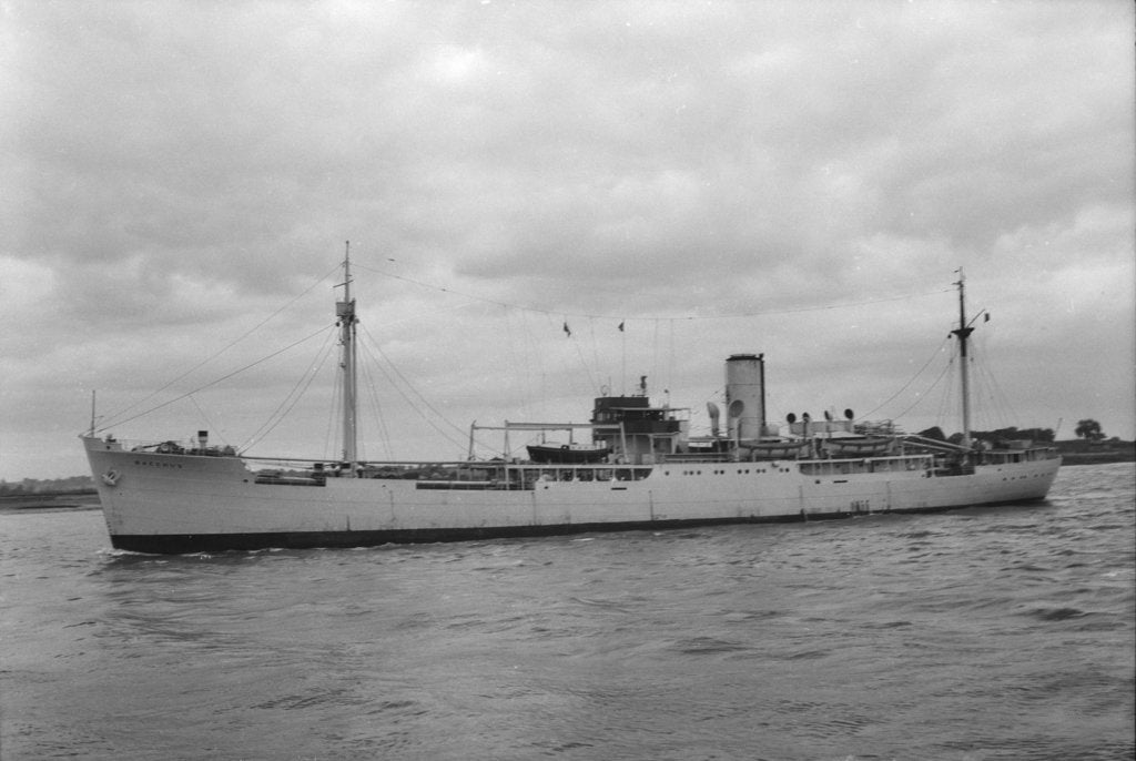 Detail of 'Bacchus' (Br, 1936) under way, post-war by unknown