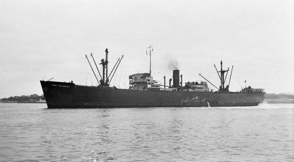 Detail of General cargo 'Fort Nakasley' (1943) under way by unknown