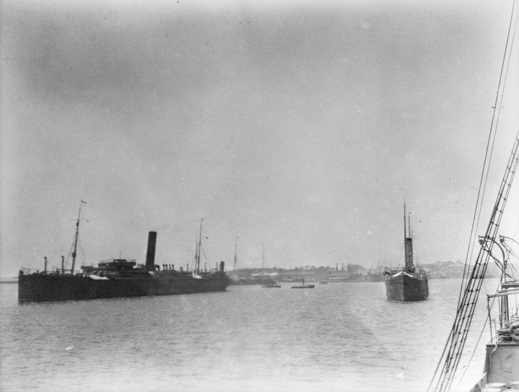 Detail of Cargo liner 'Hermione' (Br, 1891), ex 'Yarrawonga' at Dakar by unknown