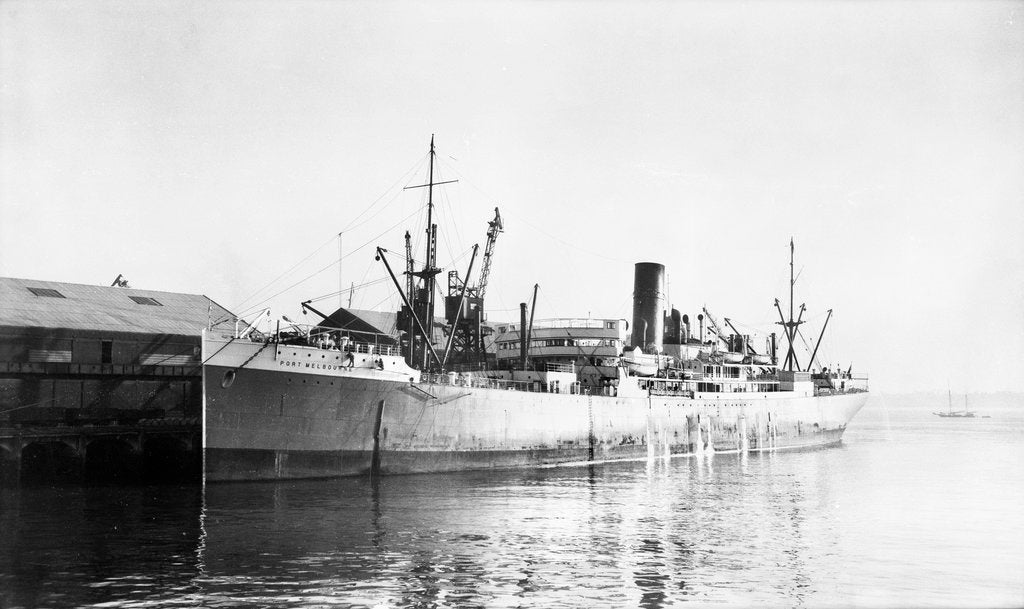 Detail of 'Port Melbourne' (Br, 1914) at quayside by Anonymous