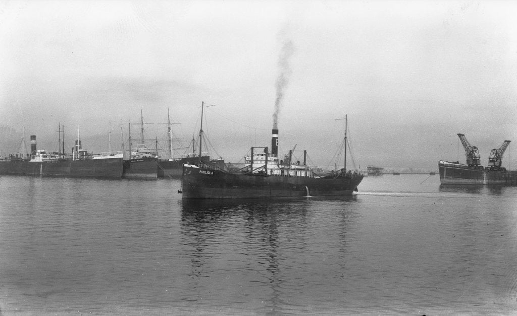 Detail of 'Pugliola' (It, 1917) under way at Genoa by unknown