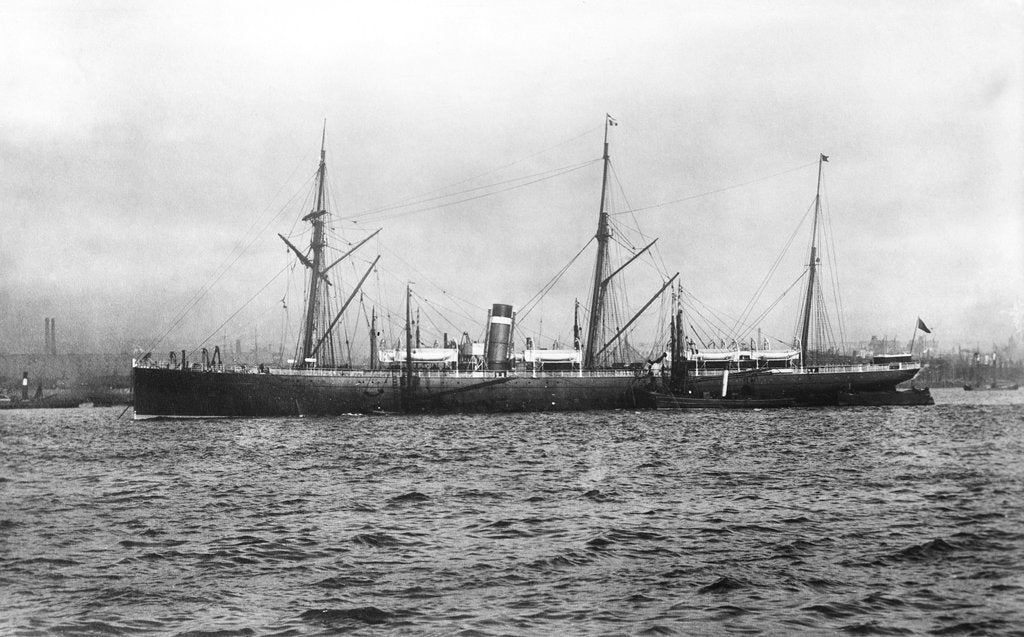 Detail of Sarmatian' (Br, 1871) passenger/cargo liner J & A Allan (Allan Line) by unknown