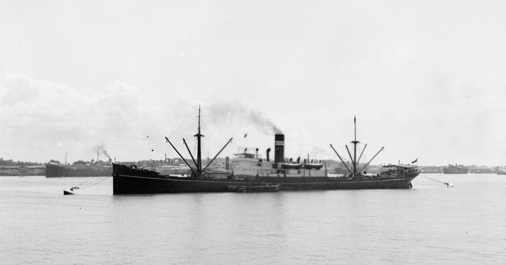 Detail of 'Tanfield' (Br) at moorings, distant by unknown