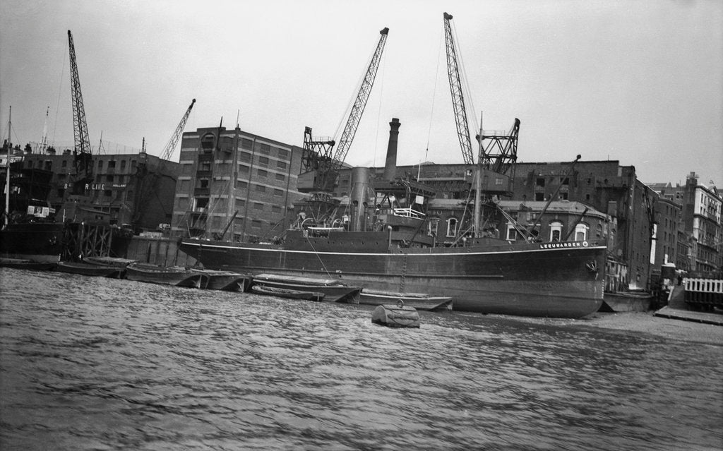 Detail of The 'Leeuwarden' (Br, 1929) at Brewers Quay, Upper Pool, River Thames by unknown
