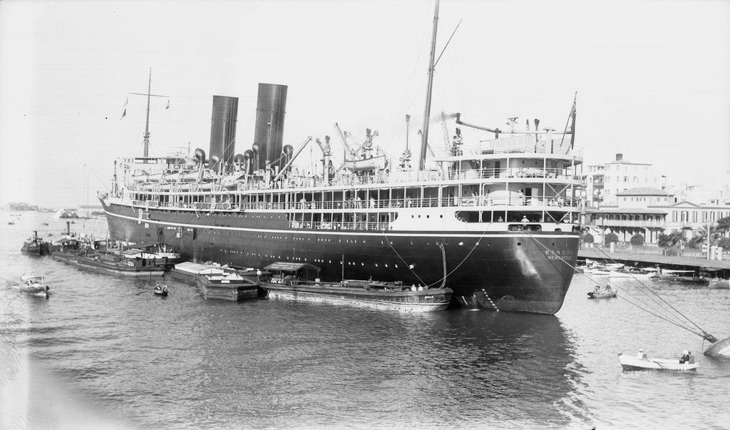 Detail of 'Ranchi' (Br, 1925), at moorings, Port Said by unknown