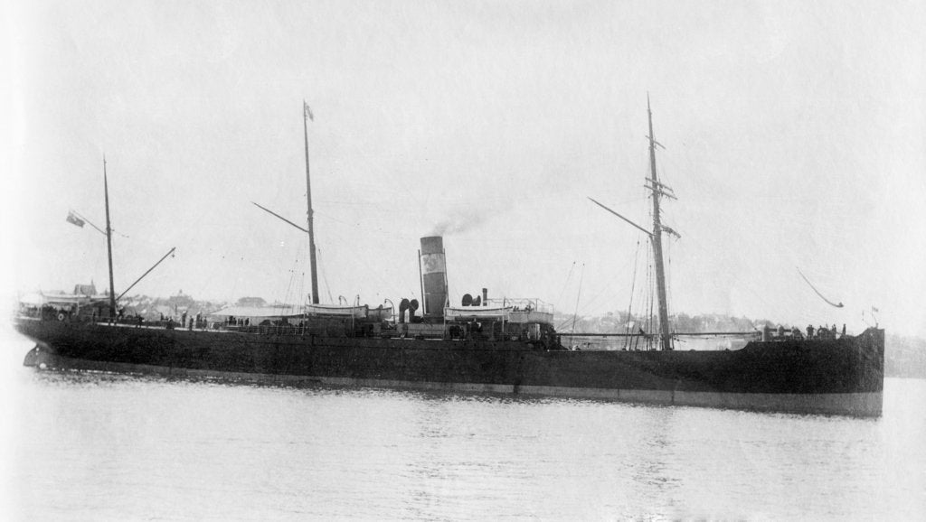 Detail of Cargo liner 'Yarrawonga' (Br, 1891), W. Lund (Blue Anchor Line) by unknown