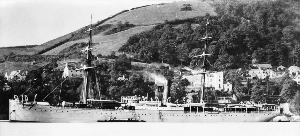 Detail of Passenger/cargo liner 'Dunrobin Castle' (Br, 1875), D. Currie & Co., at moorings by unknown