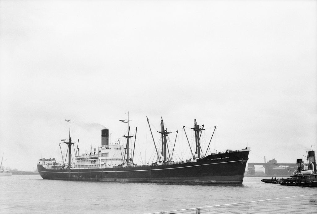 Detail of 'Good Hope Castle' (Br, 1945), off entrance to the Royal Dock locks, River Thames by unknown