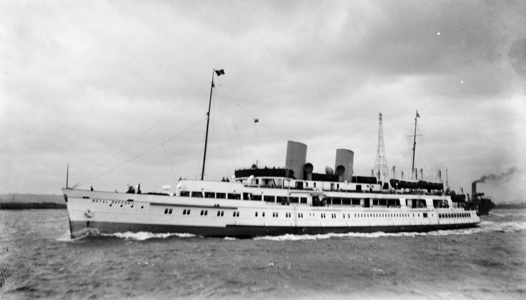 Detail of 'Royal Daffodil' (Br, 1939) under way in the Thames by unknown