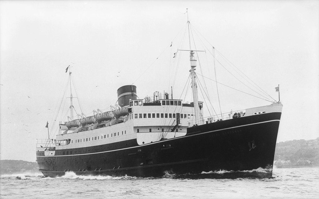 Detail of Photograph of the cross channel motor vessel 'Royal Scotsman' (Br1936) under way, on trials (Northern Ireland service) by unknown