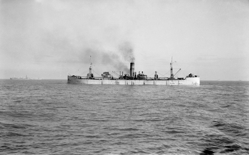 Detail of 'Clan Colquhoun' (Br, 1918) cargo liner, at anchor by unknown