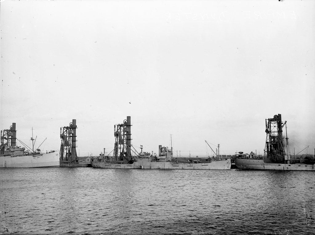 Detail of 'Empire Dunstan' (1942) lying at quayside by unknown
