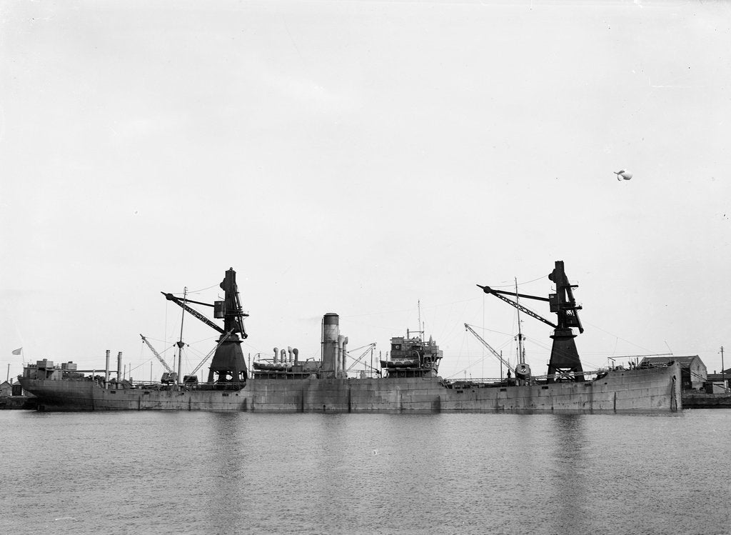 Detail of The 'Panaghis' (Gr, 1920) at quayside by unknown