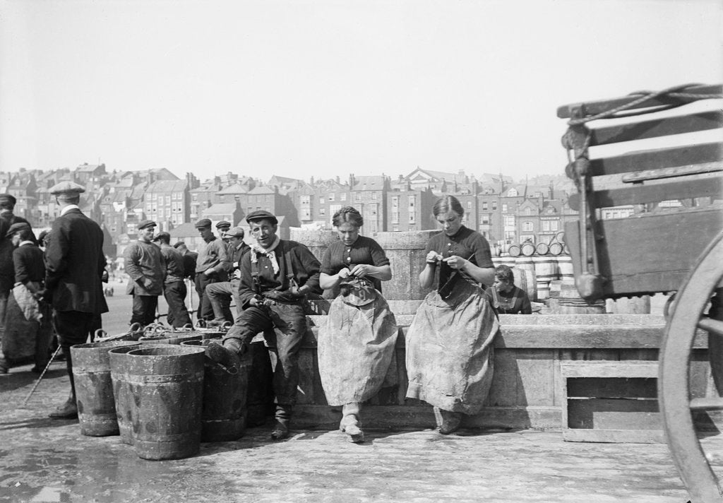 Detail of Herring Girls, Scarborough, Yorkshire. by Samuel Coupe Fox