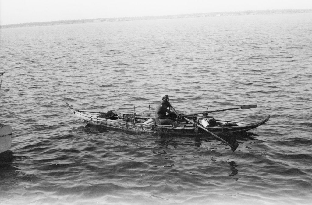 Detail of Man on a small boat by unknown