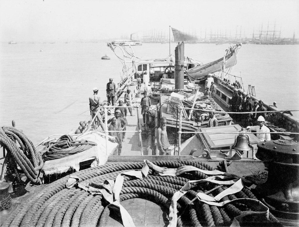 Detail of View of deck from foc'sle of Bengal Pilot brig 'Fame' (Br, 1889) by unknown