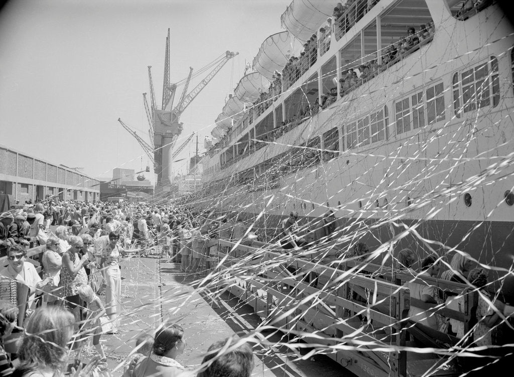 Detail of 'Reina del Mar', a streamer farewell by T.J. McNally