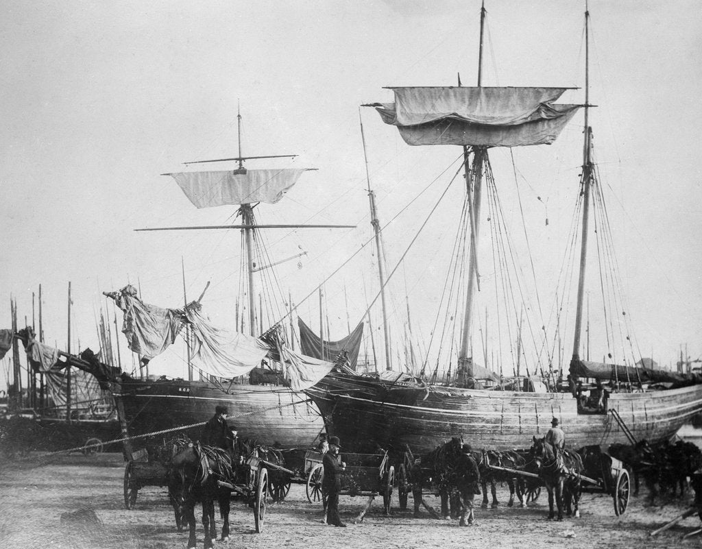 Detail of 'RGD' 2 masted topsail schooner by unknown
