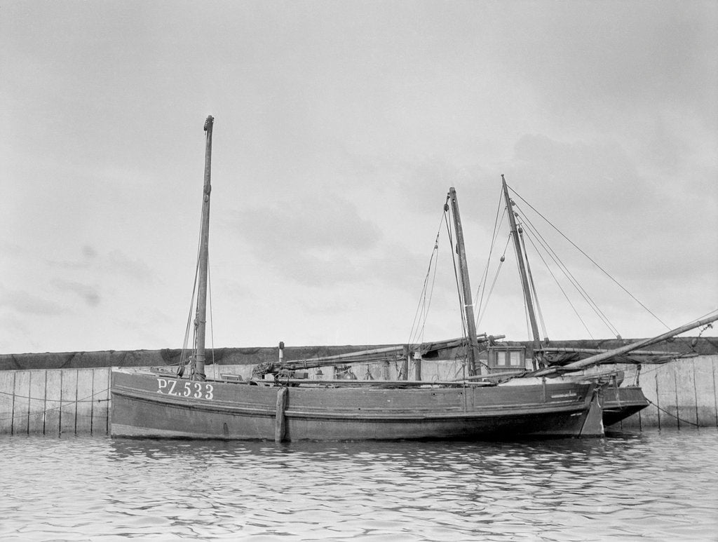 Detail of 'Mary and Emily' (Br, 1922), at quayside, Newlyn by unknown