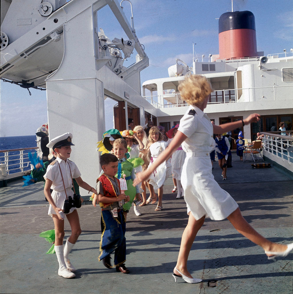 Detail of Follow my leader' aboard the Union-Castle ship 'Windsor Castle' by Union Castle Line Collection