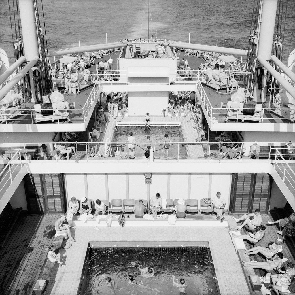 Detail of Passengers on the deck of the 'Oronsay' by Marine Photo Service