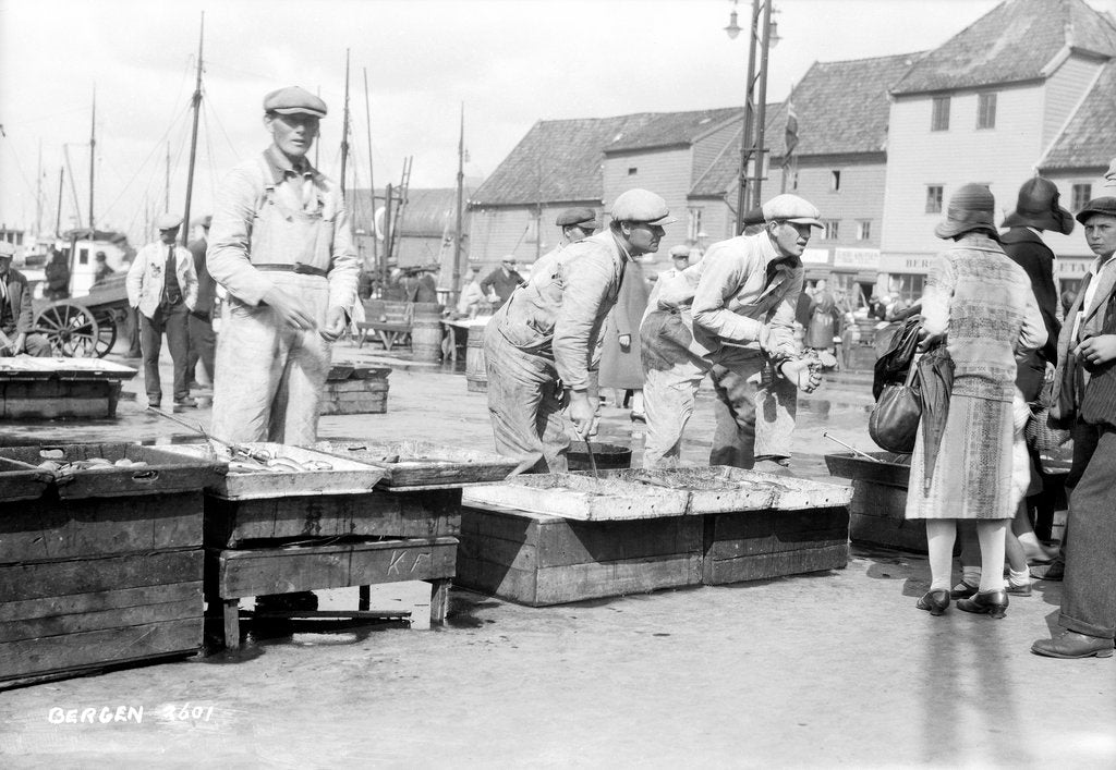 Detail of A fish market in Bergen, Norway by Marine Photo Service