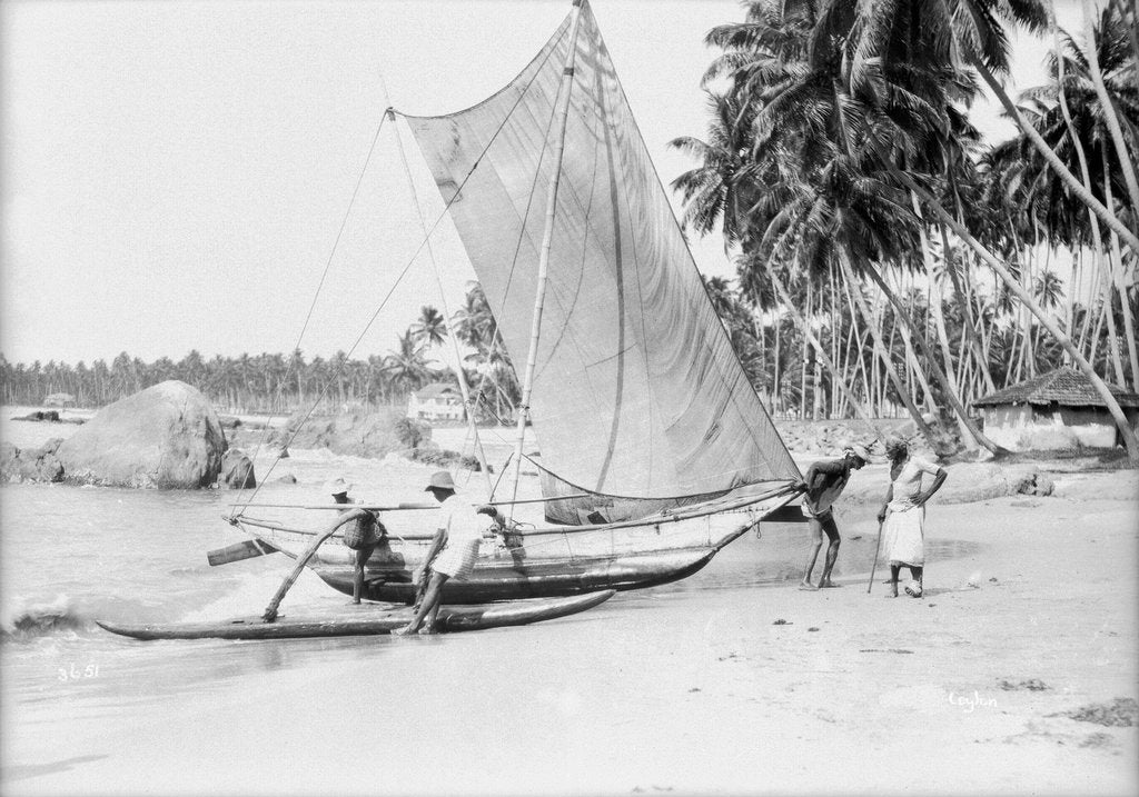 Detail of An oruwa, Ceylon (Sri Lanka) 1930 by Marine Photo Service