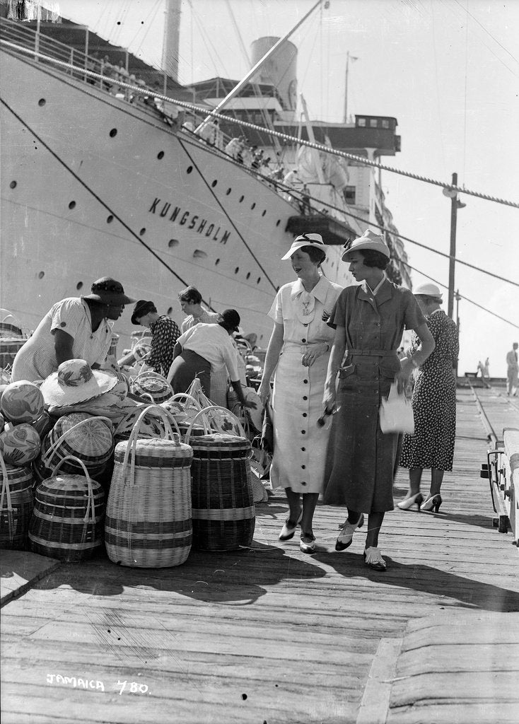Detail of Ladies on a quayside at Jamaica, West Indies by Marine Photo Service