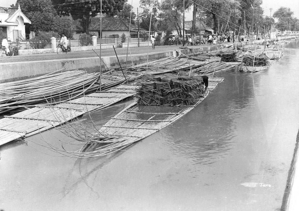 Detail of Bamboo raft, Java, Indonesia, 1925 by Marine Photo Service