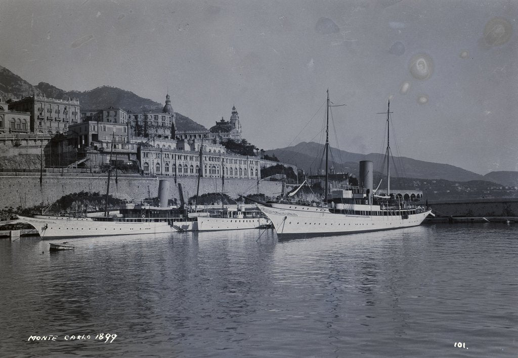Detail of Private steam and motor yachts in Port Hercule at Monaco by Marine Photo Service