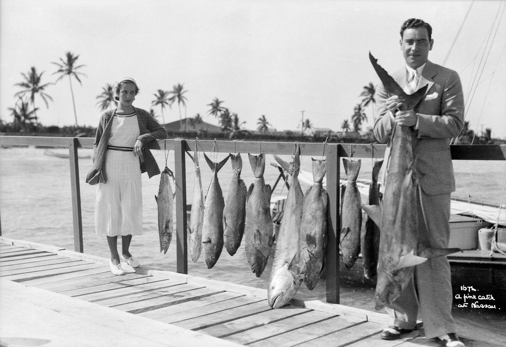 Detail of A fine catch at Nassau by Marine Photo Service