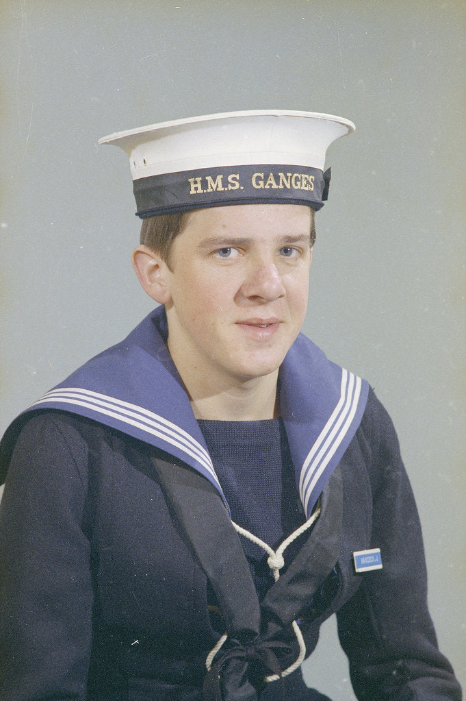 Detail of Portrait of John Hancock, HMS Ganges, 14th December 1975 by Reginald Arthur Fisk