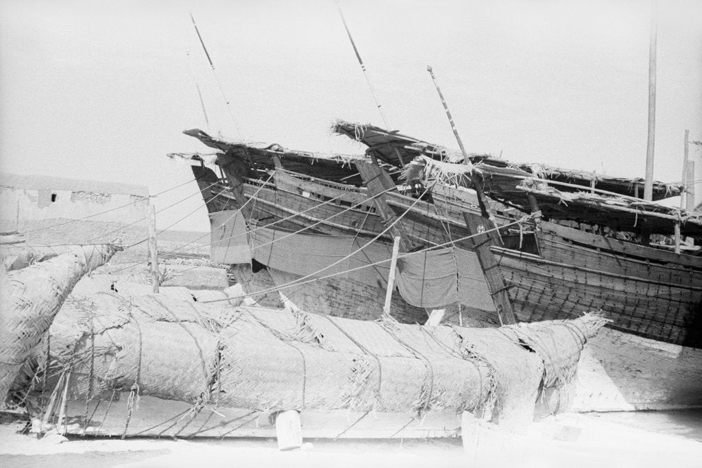 Detail of Booms wrapped in protective covers by Alan Villiers