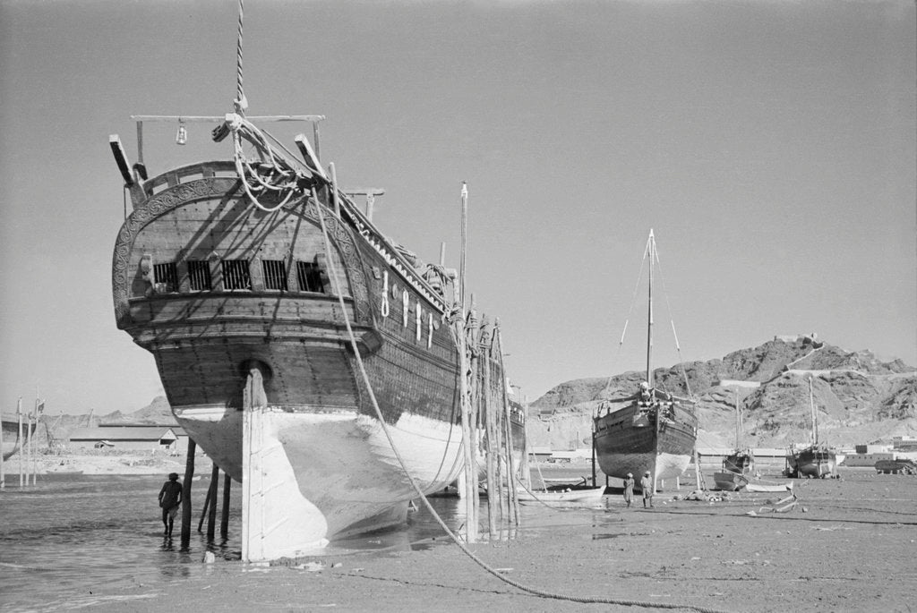 Detail of The stern of a baggala by Alan Villiers