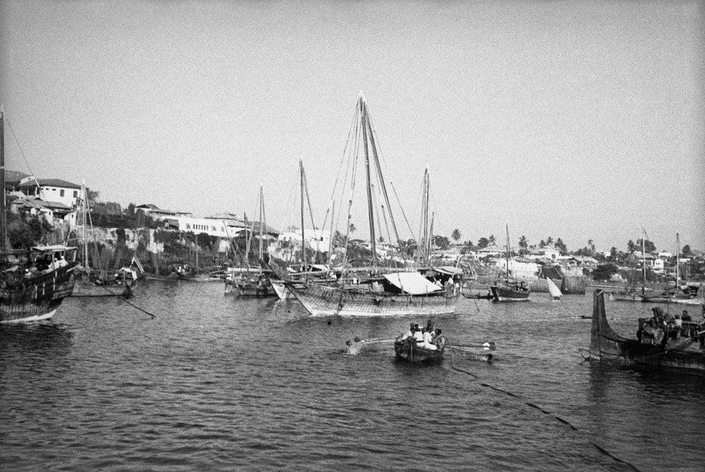 Detail of The dhow harbour, Mombasa by Alan Villiers