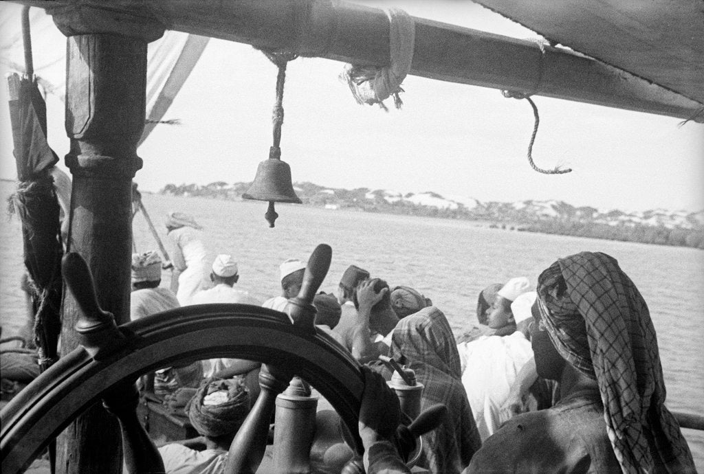 Detail of 'Triumph of Righteousness' departing from Lamu by Alan Villiers