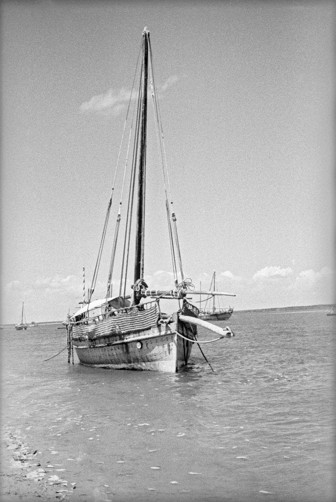 Detail of Typical Lamu dhow at anchor by Alan Villiers