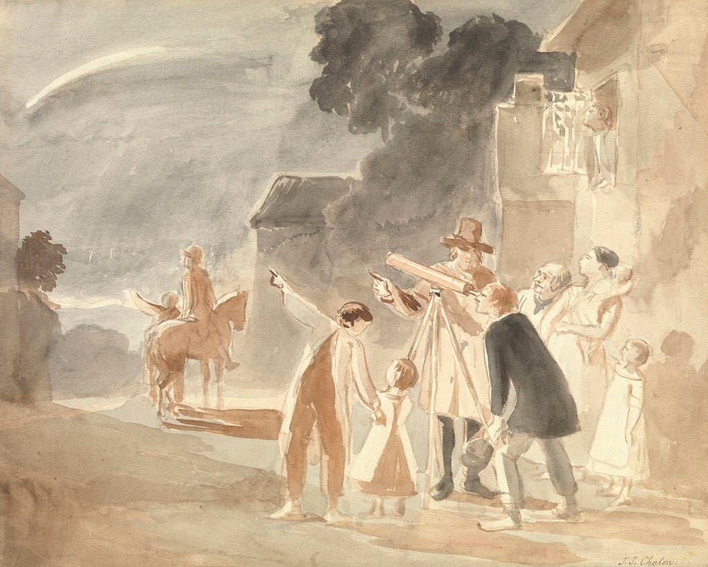 Detail of Looking at Halley's Comet, 1835 by John James Chalon