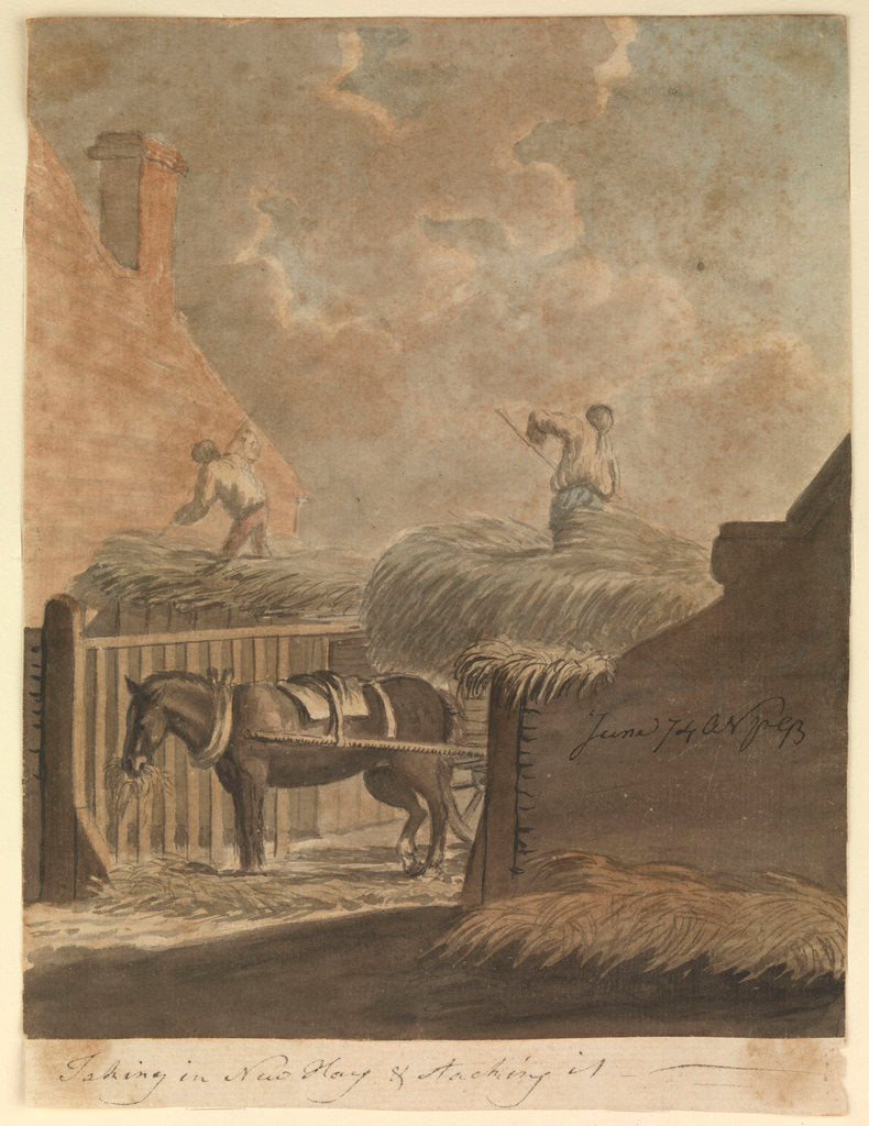 Detail of Taking in new hay and stacking it by Gabriel Bray