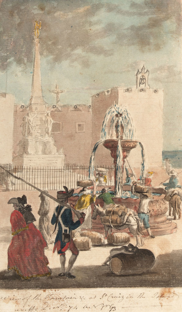 Detail of View of the fountain at St Cruiz on Tenerife by Gabriel Bray