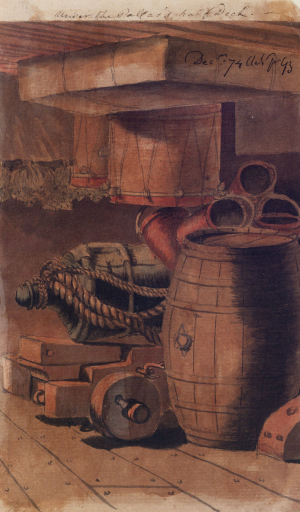 Detail of Under the 'Pallas's' half deck by Gabriel Bray